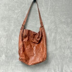 Trask Brown Leather Shoulder Bag